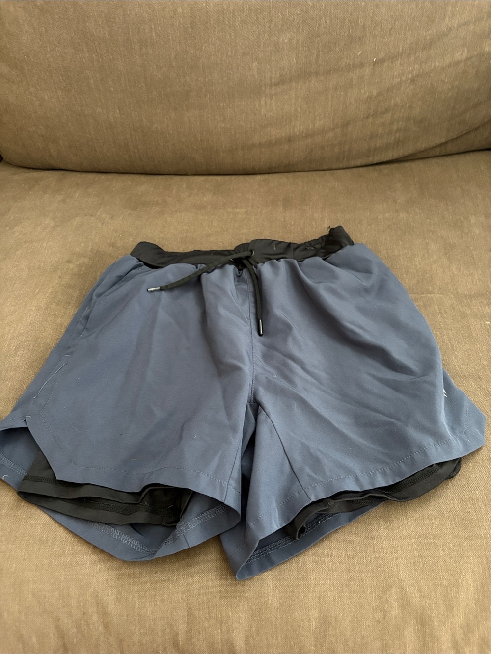 Titan Men's Navy Blue and Black Athletic Running Shorts